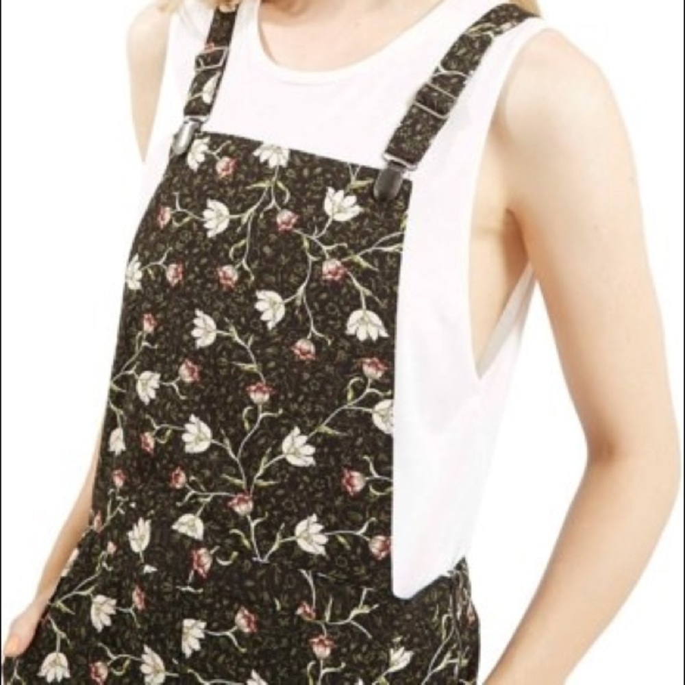 Topshop Woodland Floral Overalls